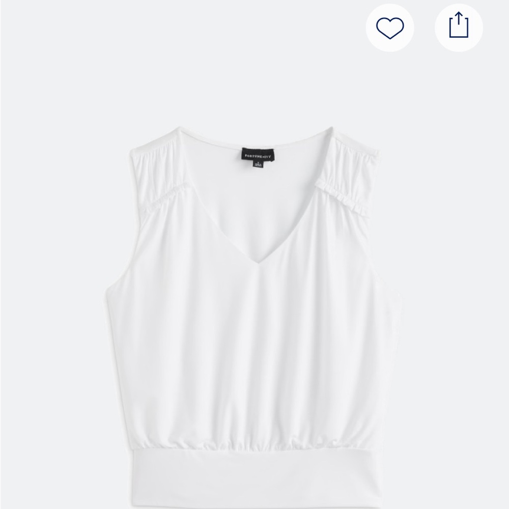White V-Neck Sleeveless Blouse
